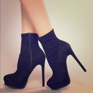 Black suede ankle boots